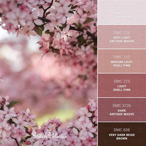 Cherry Blossom - Embroidery Color Palette (With Thread Codes)