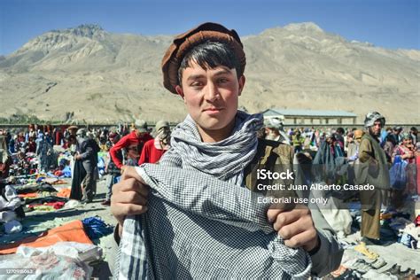 Handsome Afghan Pashtun Young Man Smiles Holding Head Scarf In Afghan ...