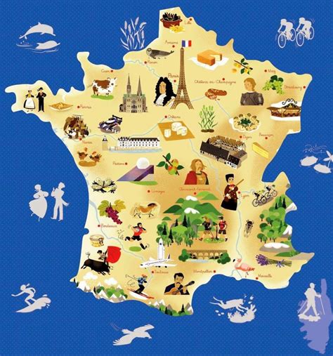 Francia turismo mapa - Mapa de Francia de turismo (Europa Occidental ...