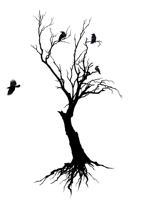 Dead Tree Silhouette Tattoo