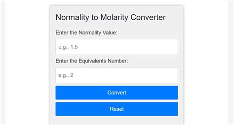 Normality to Molarity Conversion Calculator