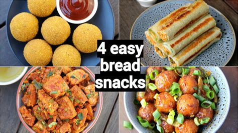 4 easy & quick bread snacks recipes | quick evening snacks with ...