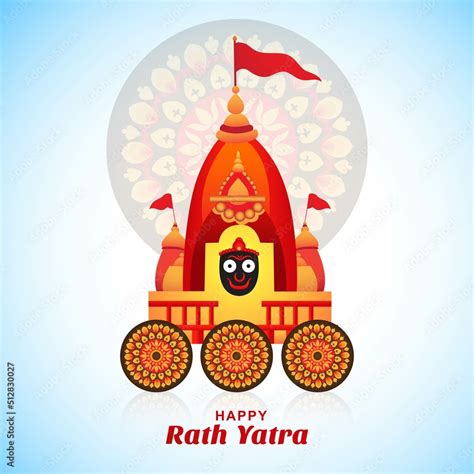 Rath yatra lord jagannath festival holiday background Stock Vector ...