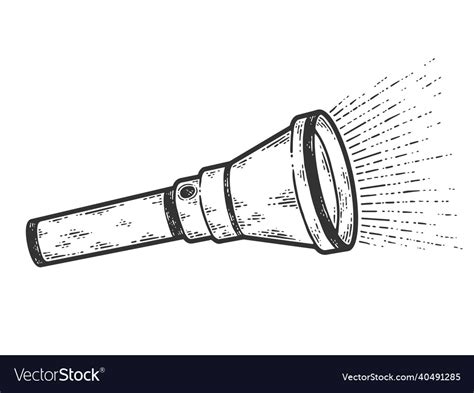 Electric flashlight sketch scratch board Vector Image