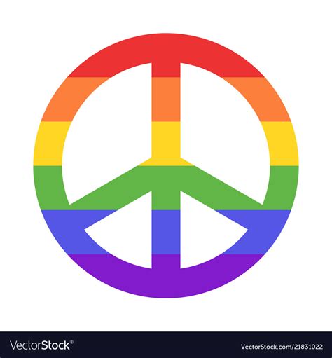 Rainbow peace sign Royalty Free Vector Image - VectorStock