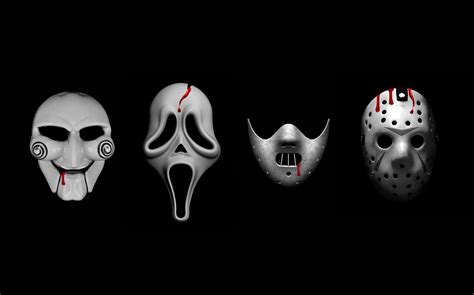 Silence of the Lambs, Jason's mask, Masks, Scream, Friday the 13th, Saw ...