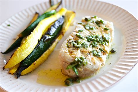 Grilled Halibut Steak with Summer Vinaigrette • Harbor Fish Market