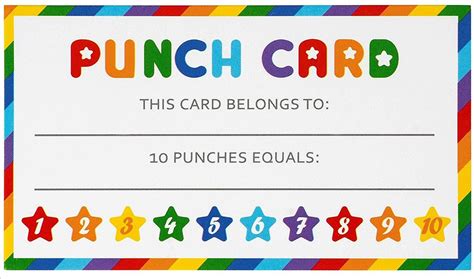 Free Printable Punch Cards Template | Arts - Arts