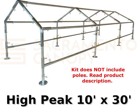 Slope Roof Canopy Fittings Kits (10' Wide) DIY Greenhouse, RV Boat ...