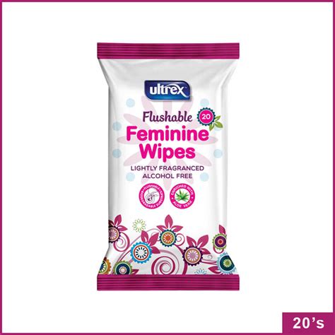 Ultrex Flushable Feminine Wipes Alcohol Free | prathamtradeline.com