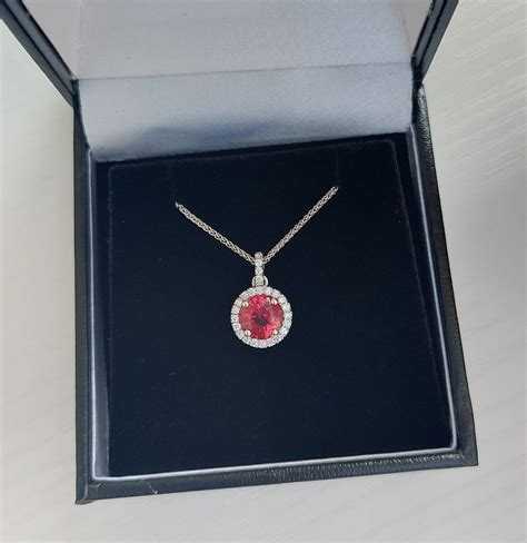 Modern 1.63ct Red Spinel and Diamond Pendant Necklace