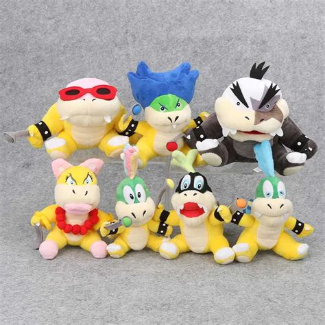 7pcs/lot Super Mario Koopalings Plush Toys Wendy LARRY IGGY Ludwig Roy ...