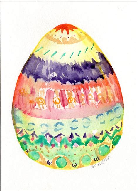 Happy Easter Egg Watercolor Painting Original Easter Egg | Etsy | Egg ...