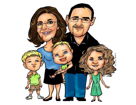 Custom Family Cartoon Caricature Portrait Personalized