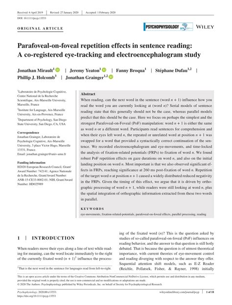 (PDF) Parafoveal-on-foveal repetition effects in sentence reading: A co ...