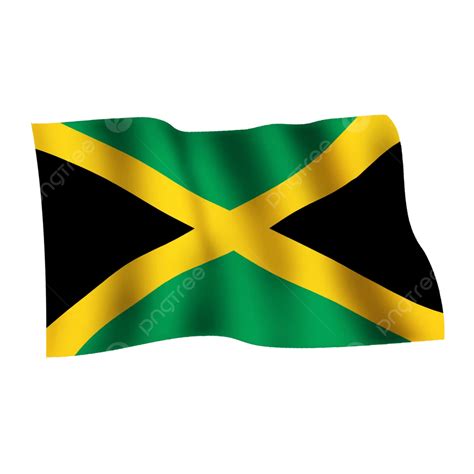 Jamaica Waving Flag On Transparent Background, Jamaica Flag, Waving ...