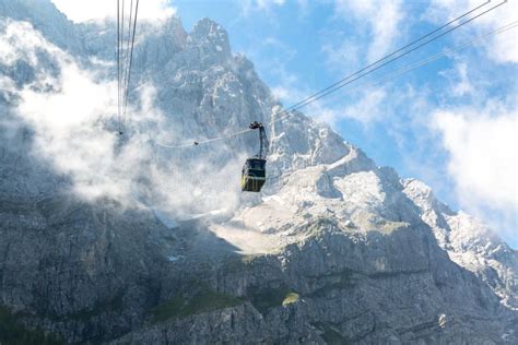 Cable Car At Zugspitze Mountain Germany Stock Photo - Image of nature ...