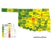 Editable Oklahoma County Populations Map - Illustrator / PDF | Digital ...