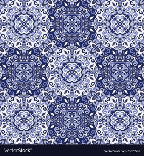 Azulejos tile seamless pattern Royalty Free Vector Image