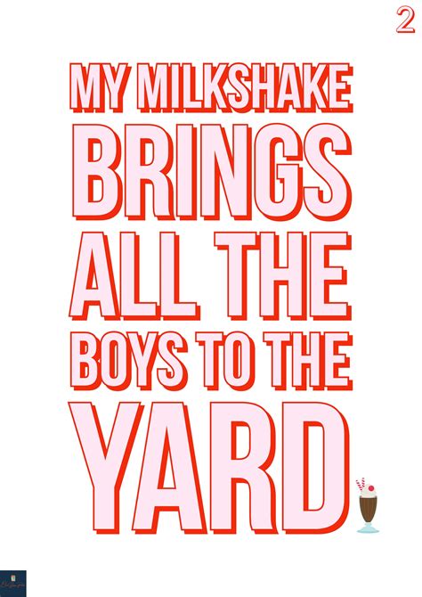 Milkshake Lyrics Print Kelis Inspired Music Poster. | Etsy