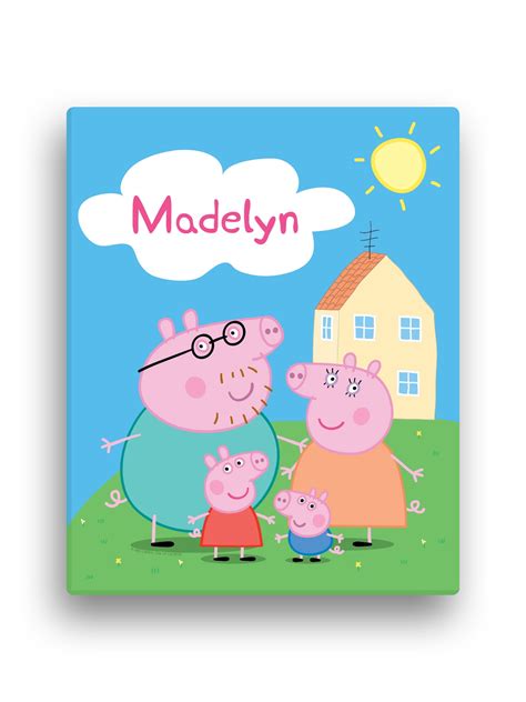 Personalized Peppa Pig Family 16" x 20" Canvas Wall Art - Walmart.com ...