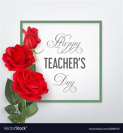 two red roses on a white background with the text happy teacher's day