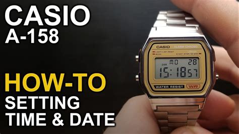 Casio A158 - Setting Time and Date Tutorial - Module 593 - YouTube