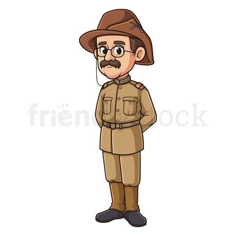 Cartoon Theodore Roosevelt Vector Illustration Clip Art Graphic ...