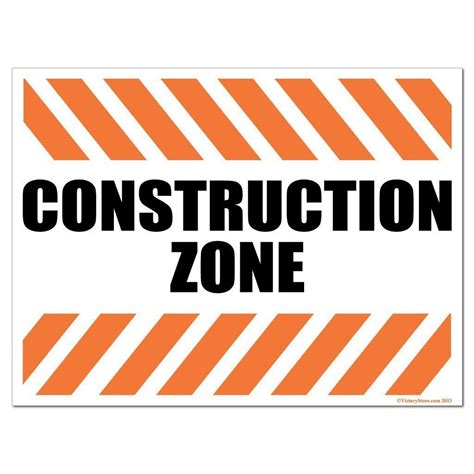 Construction Zone Sign or Sticker - #1 | Construction zone signs ...