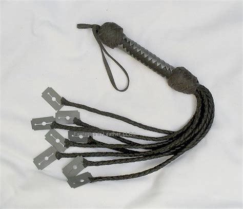 Rubber Razor Blade Leather Flogger Whip FLG by FantasiesInLeather, $190 ...