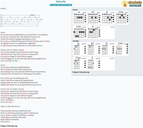 Chord: Sorry Na - Parokya ni Edgar,Parokya Ni Edgar - tab, song lyric ...
