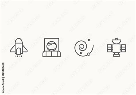 25 Minimalist Space Icons Stock Template | Adobe Stock