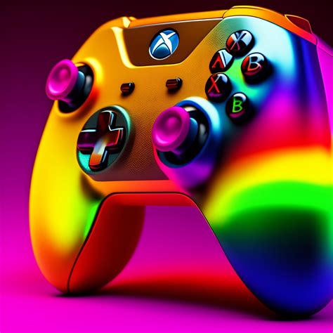 Lexica - 3d render of a xbox Controller in neon colors 8k and rainbow ...