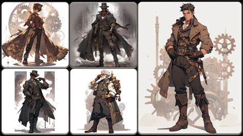 ArtStation - 200 Male Steampunk Anime (Full Body) Reference Pack | 4K ...