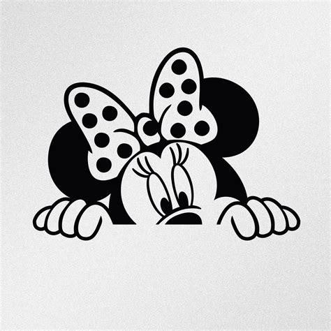 Minnie Mouse Peeking Vinyl Decal Sticker | Minnie mouse drawing, Minnie ...