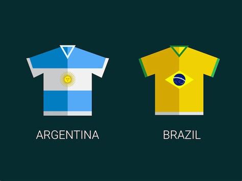 Premium Vector | Argentina and brazil football team jersey