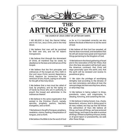 Lds Articles Of Faith Printable