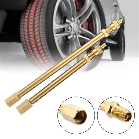 Brass Tire Valve Stem Extension Pole Caps Extender For Car Auto Truck ...