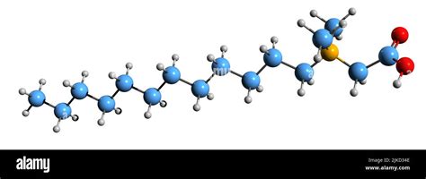 3D image of lauryl dimethyl betaine skeletal formula - molecular ...