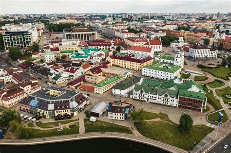 Panoramic View of the Historical Center of Minsk.Old Town in the Center ...