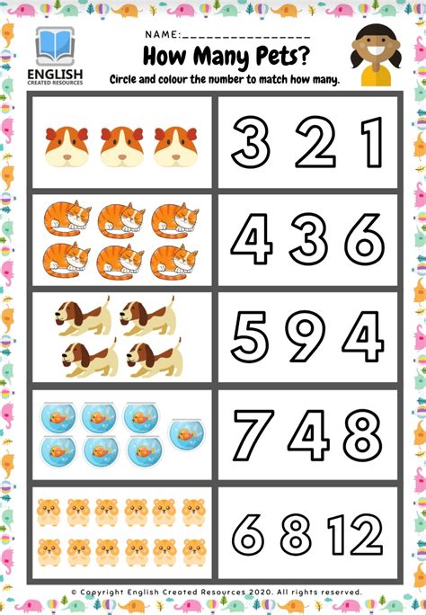 Math Worksheets For Kids (Count the Animals)