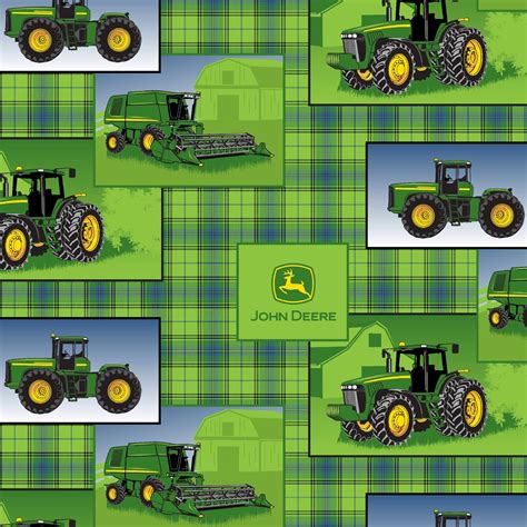 John Deere Plaid Patch Allover 1 Yard Precut Fabric - Walmart.com