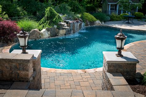 Inground Pool Waterfall Designs : Inground Pool Chester Pools Nj ...