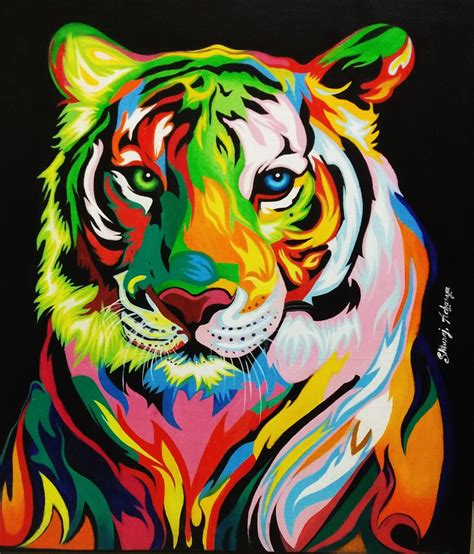 TIGER ABSTRACT PAINTINGS | Abstract painting diy, Tiger painting, Paint ...