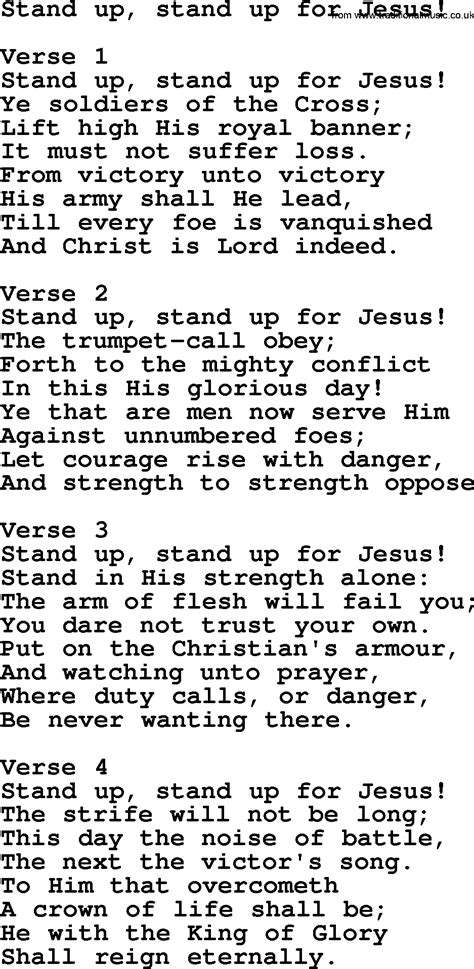 Stand Up, Stand Up For Jesus! - Apostolic and Pentecostal Hymns and ...