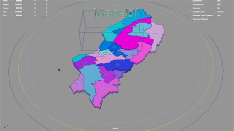 Manabi Ecuador map region geography political geographic 3D model ...