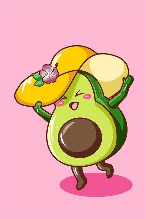 cute and funny happy avocado wearing hat 3226693 Vector Art at Vecteezy