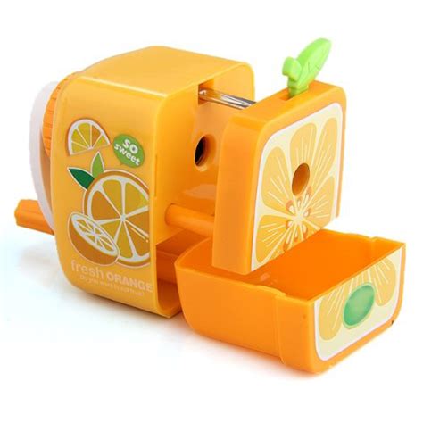 Orange Pencil Sharpener Hand Crank Manual Desktop School Stationery ...