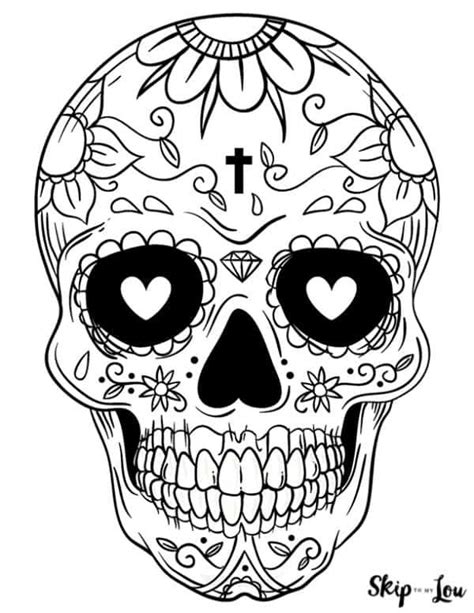 Sugar Skull Coloring Pages | Skull coloring pages, Sugar skull art ...