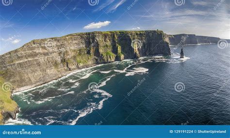 Aerial View of the World Famous Cliffs of Moher in County Clare Stock ...